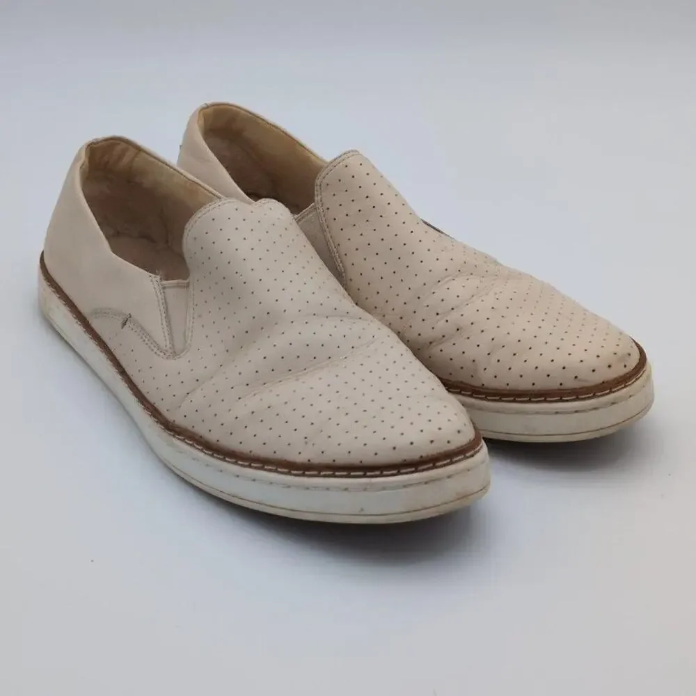 UGG Shoes Womens Size 11 Beige Keile Perforated Slip-On Leather Casual Flats